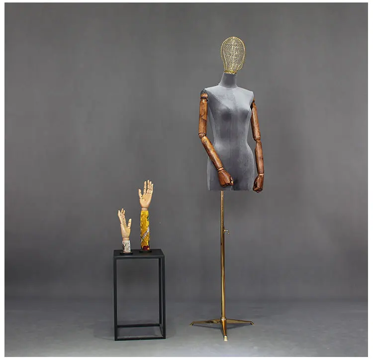 female fabric covered torso decorative dress form white bust form stand mannequin with articulated arms