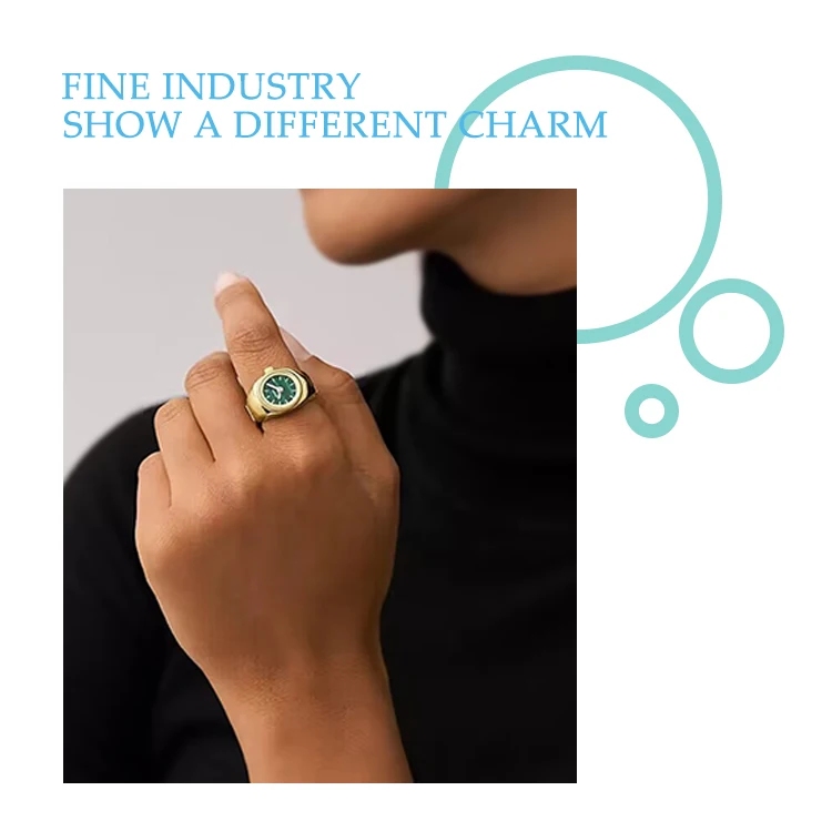 Fashion Lady Jewelry and Watch for Women Latest Design Luxury Quality Super Thin 1032 Movt Finger Ring Watch in Low Price