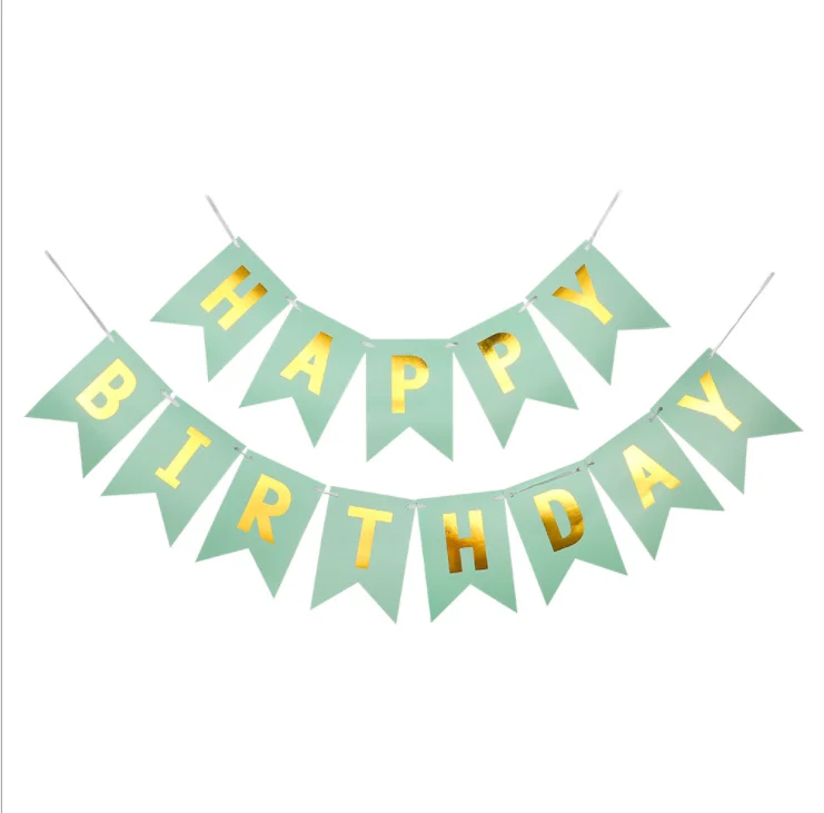 Factory Custom Paper Bunting Anniversary Party Decoration Happy Birthday Flag Banners