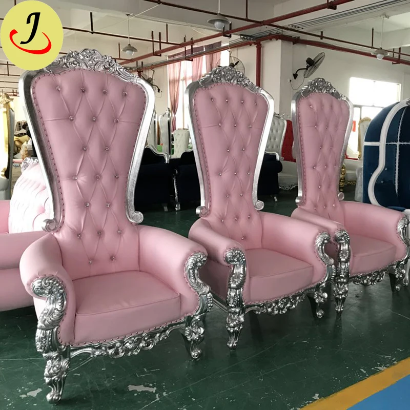 Silver Luxury Royal solid wood velvet Throne Chairs/sofa For Sale