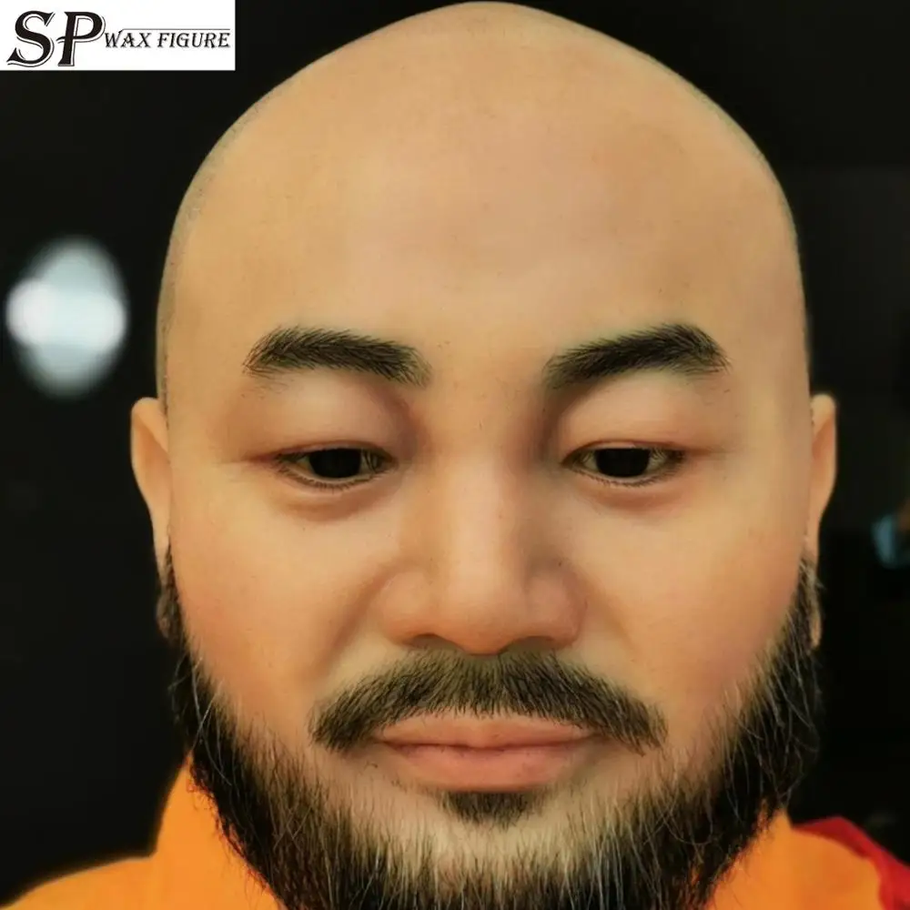 Super realistic Living Buddha monk human Life-size Silicone Wax Figure, high simulated wax figure, wax silicone sculpture