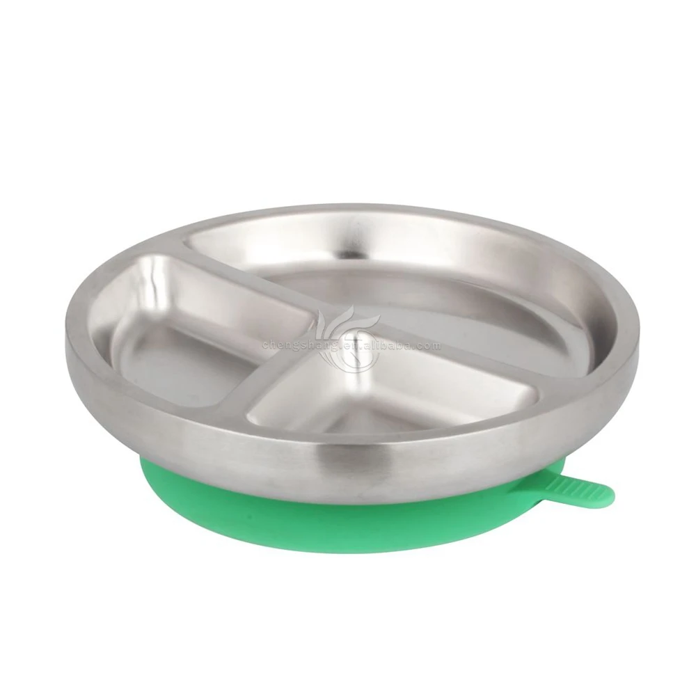 Stainless Steel Divided Plates For School Lunch Trays For Kids & Toddlers, Silicone Anti-slip Fast Food Trays Cafeteria Trays