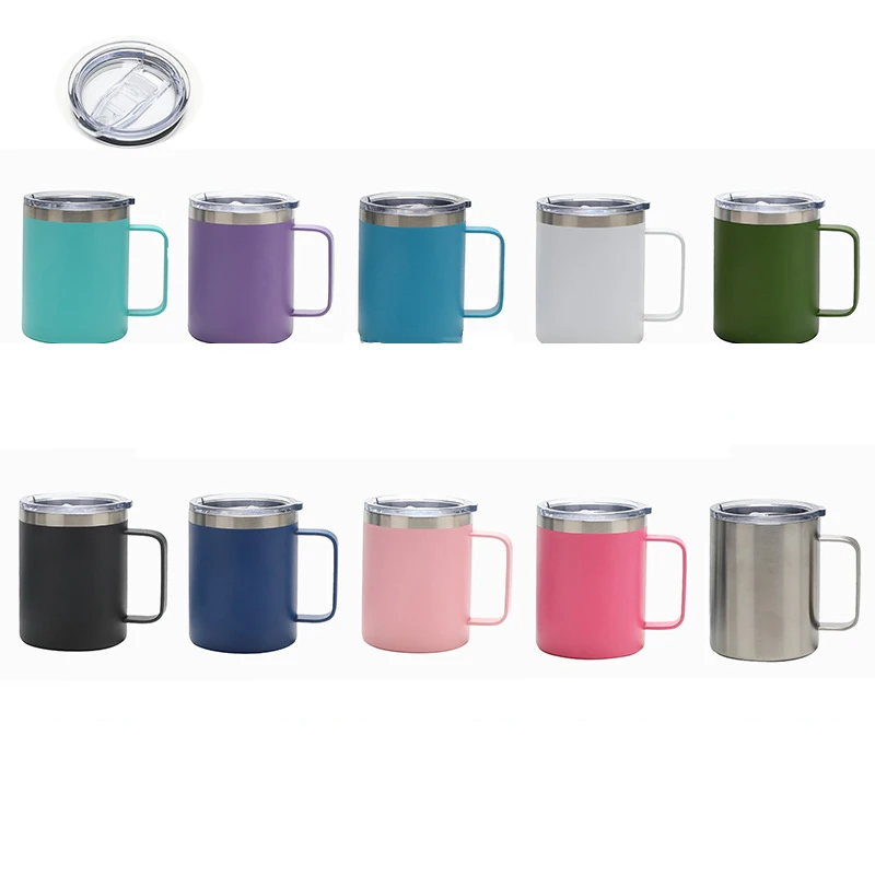
12oz/360ml 304 Stainless Steel Insulation Office Coffee Cup Ice Tyrant Mug with Handle Powder Coated Coffee Tumbler 
