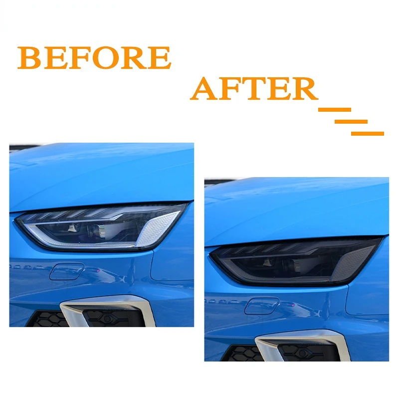 Removable High Glossy Auto Headlight Taillight Decal Lamp Protective Car Lamp  For Audi A4 B8 B9 8K 8W S4 RS4 Accessories 2 Pcs