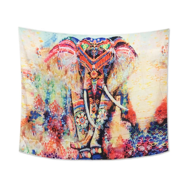 Художественный подвесной хиппи индийский мандала слон большой настенный гобелен