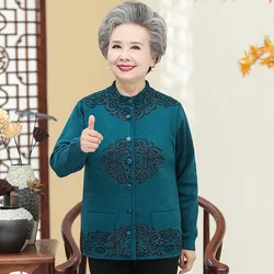 Eco Friendly Cashmere Woolen Knitted Women Woman Cardigan Old Ladies Sweater