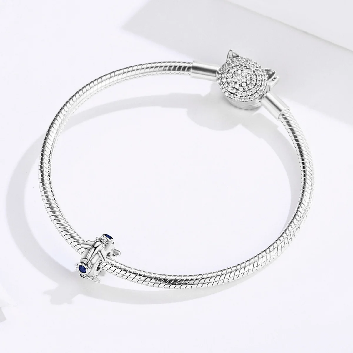 Factory Jet Plane Spacer Stopper with Silicone 925 Sterling Silver Travel Journey Charm for Women European Bracelet SCC1235