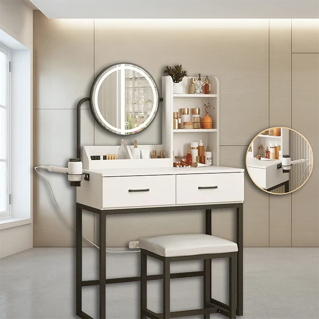 Dressing Table with Drawers Customized Makeup Table with Mirrors Modern Dressing Table for Bedroom Home Furniture