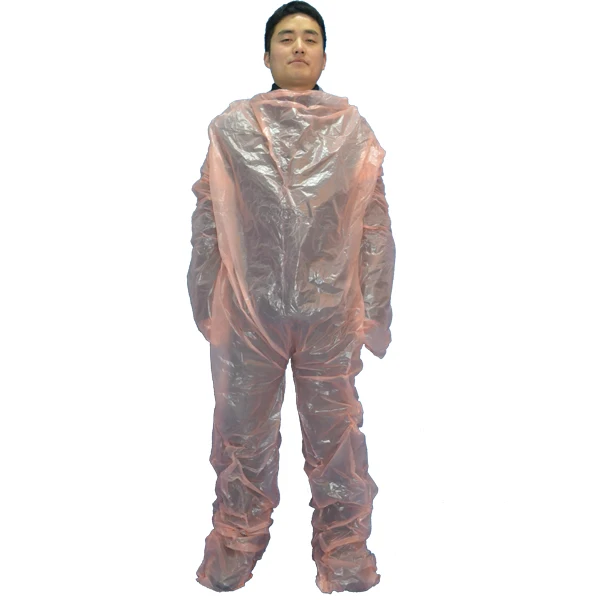 sauna blanket spare parts PE coverall plastic bodysuit disposable sauna suit for SPA sauna