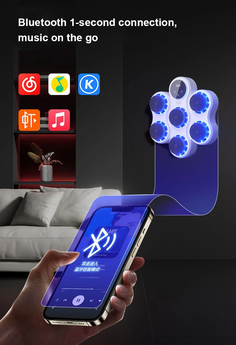 Новое поступление боксерская машина смарт-Bluetooth электронная музыка настенный домашний тренажерный зал мишень