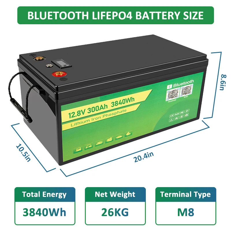 High Quality Competitive Price Lithium Iron Phosphate  Battery 12V Lifepo4 300Ah For Solar Storage Electric Folklifts BOATS