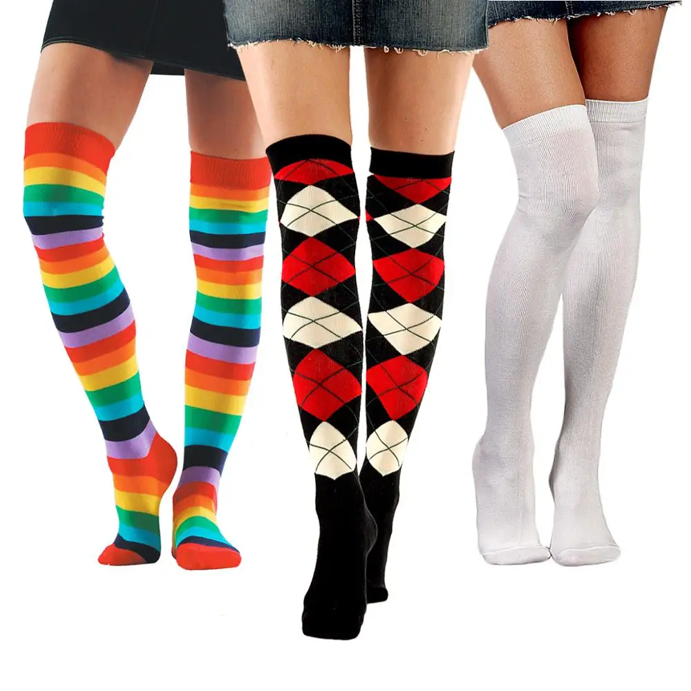 Factory Custom Extra Long Plus Size Thigh High Socks Over The Knee High Boot Stockings women socks