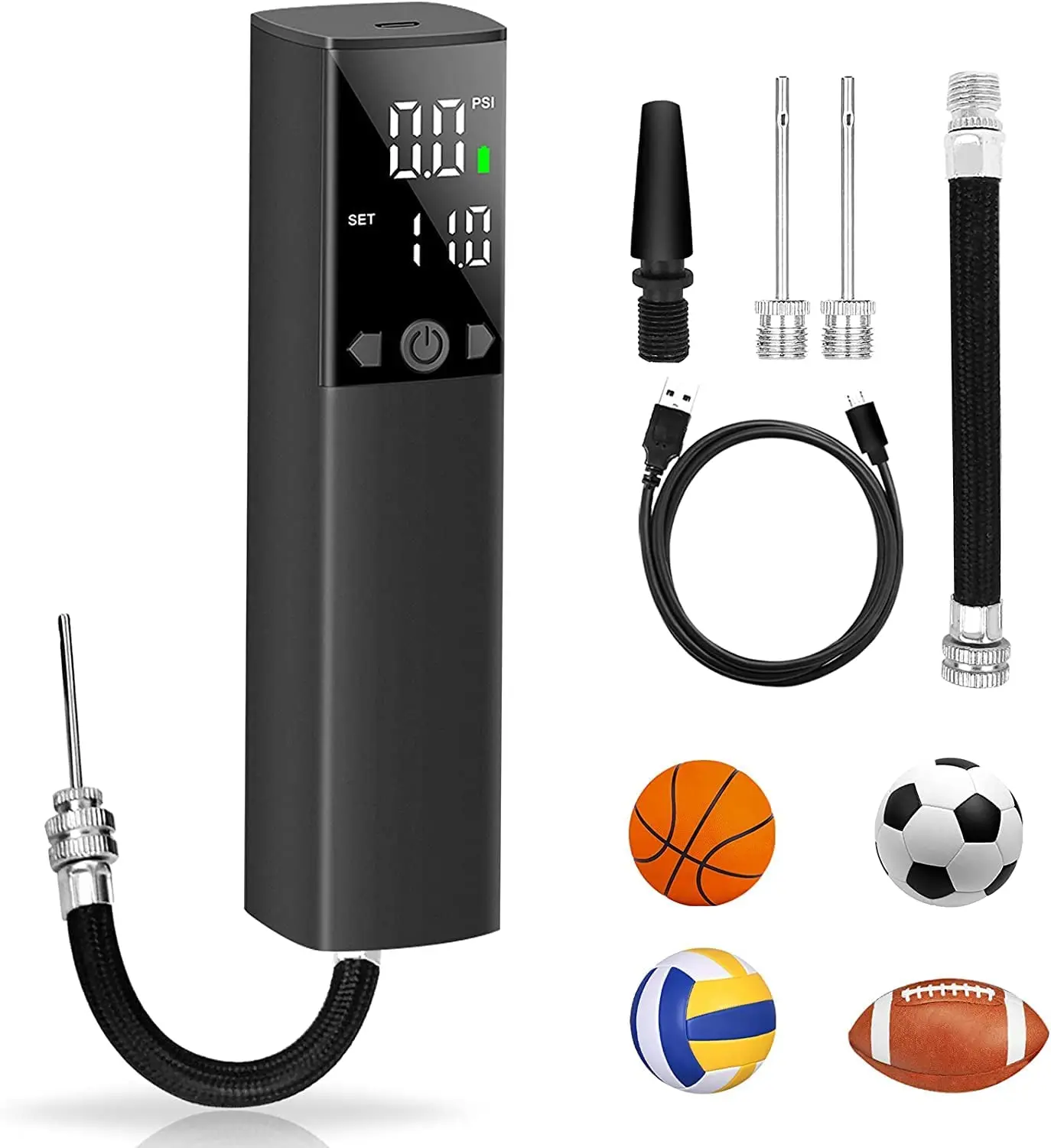 New Electric Cordless Ball Inflatable Pump Handheld Digital Display Portable Air Pump for Football Basketball Volleyball
