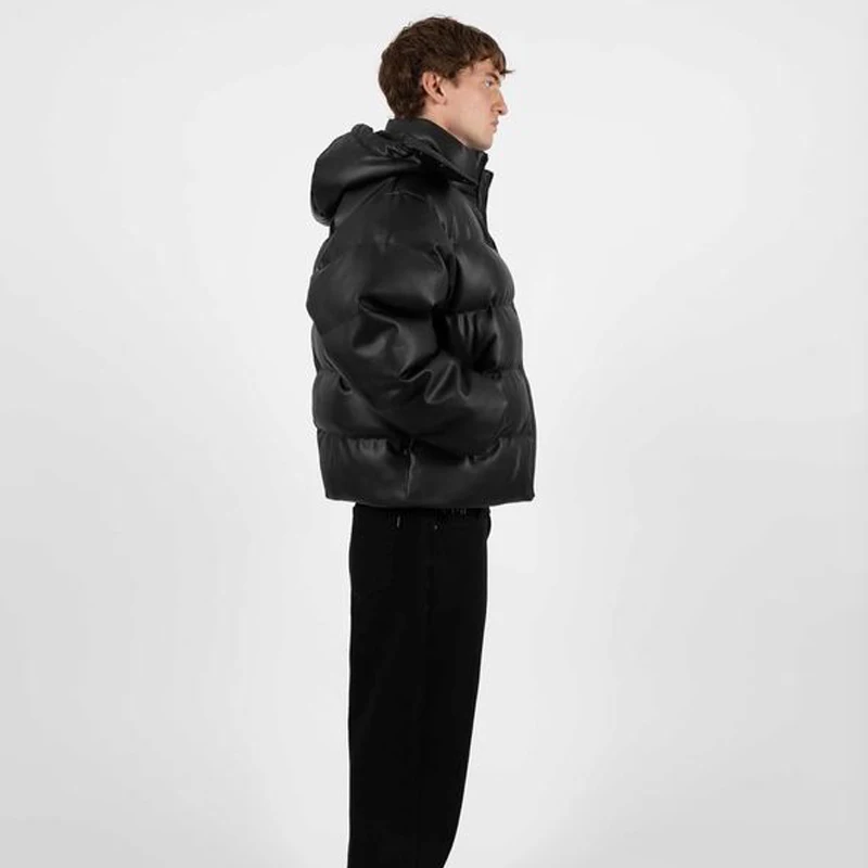 DiZNEW mens Jacket Custom logo Plus size black leather luxury down Coat and puffer jacket for men Winter