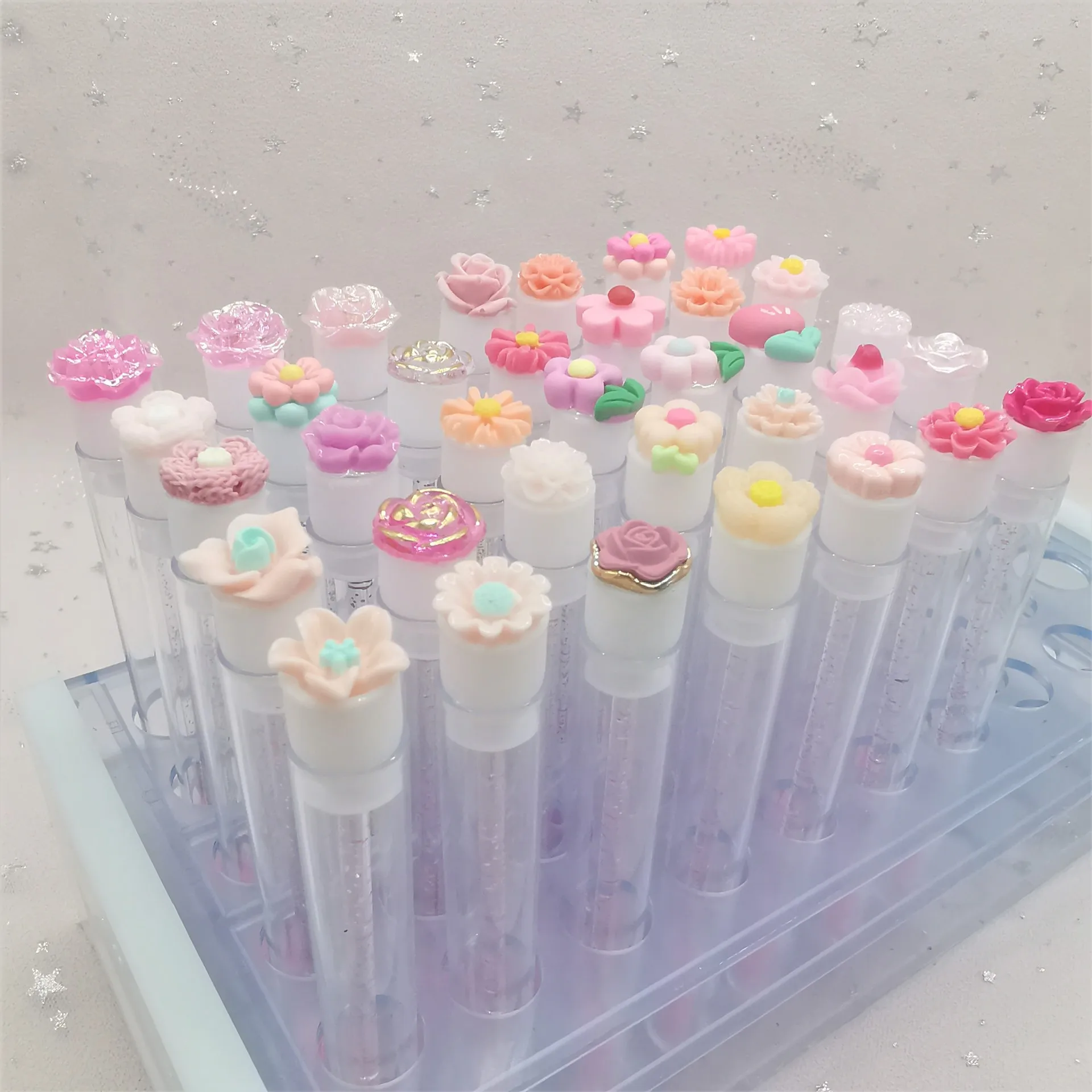 Cartoon Flower Mascara Brushes Disposable Eyelash Extension Tool Lash Spoolies Wand Brush Tubes Applicator Eyelash Brush