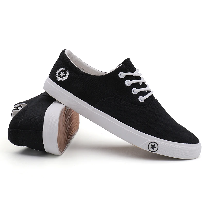 
Wholesale cheap lace up casual skate mens canvas shoes 