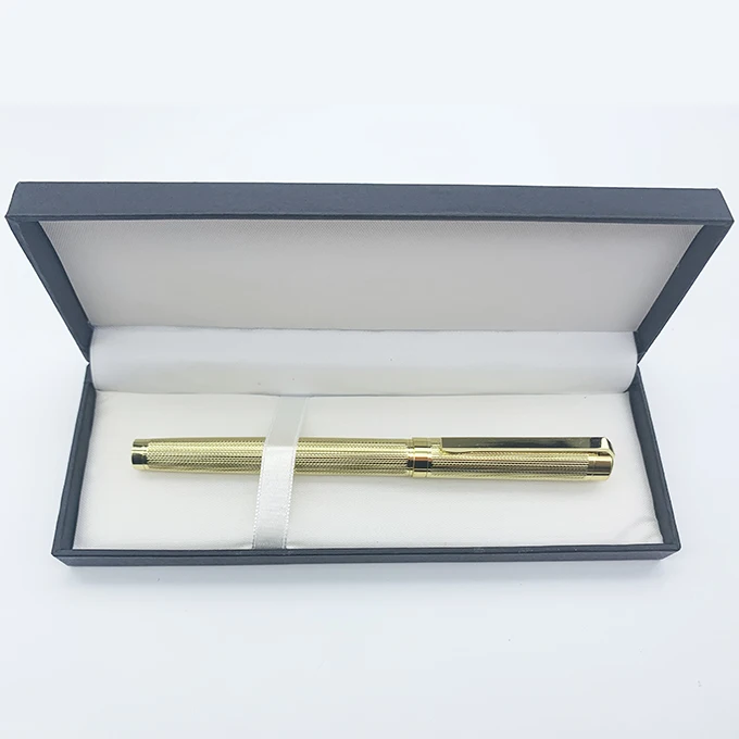 Promotion Luxury Classic Gold Metal Roller Pen set with Custom & box Logo Business Gift  Office Supplies 1.0mm metal roller pen