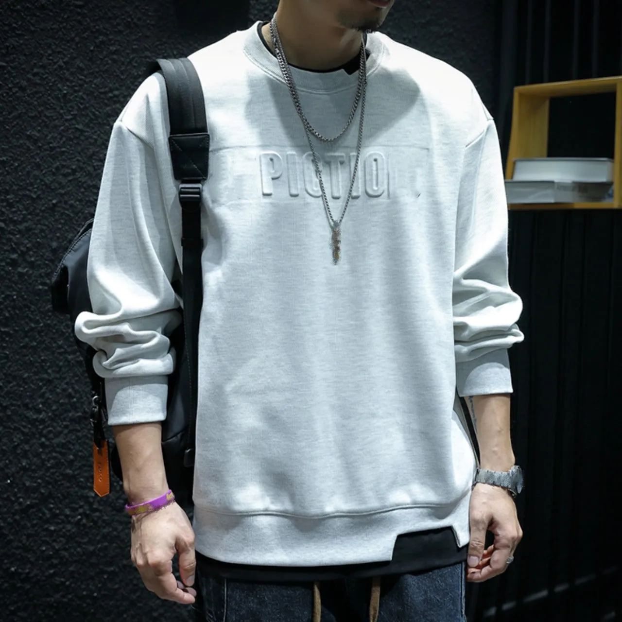 High Quality Cotton Sweatshirts Wholesale Custom Logo Crew Neck Mens Pullover 3D Embossed Crew Sweatshirt Winter Hoodies