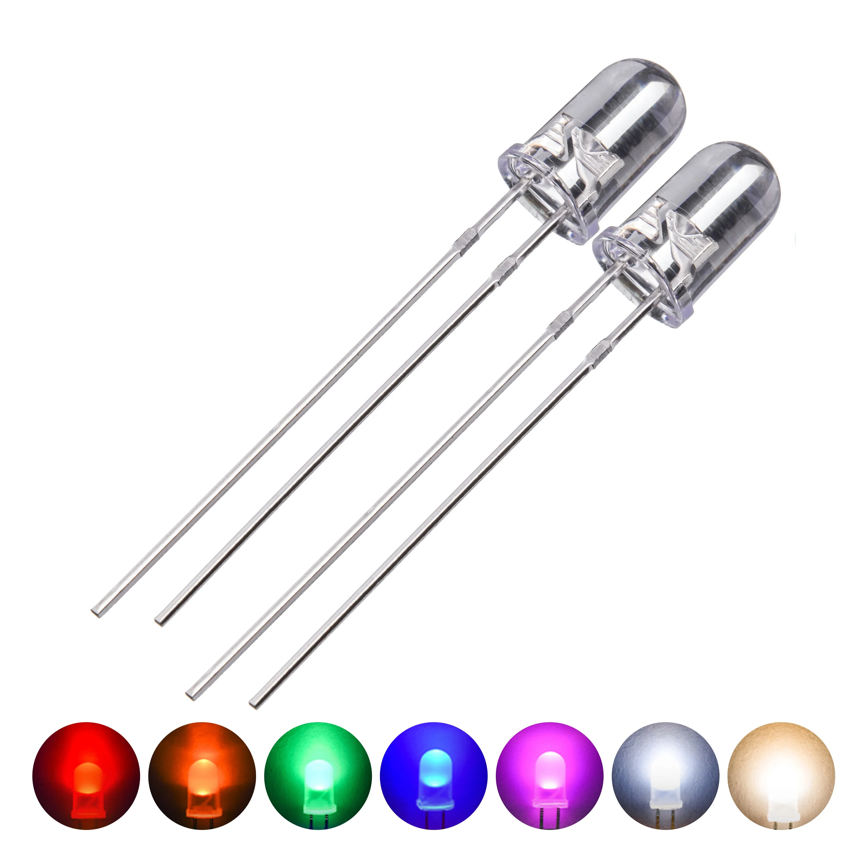 High Quality 3mm & 5mm Oval Round Type LED Lamp Through Hole DIP LED Chip