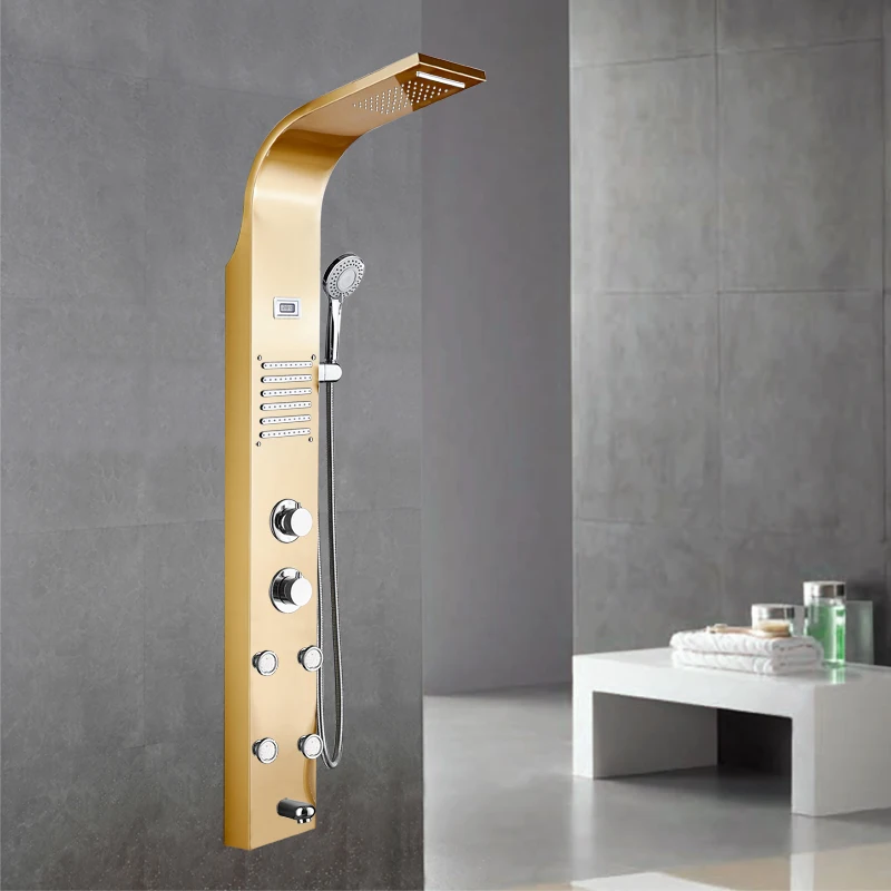 Shower Panel Column Towers 304stainless Steel Waterfall Spa Jets Smart Shower Wall Panel Shower Panel