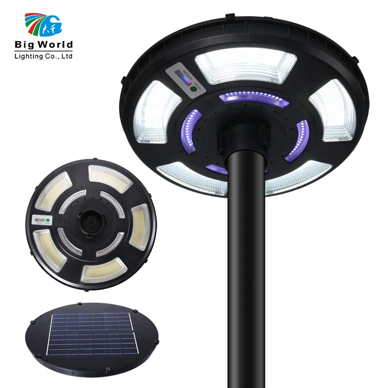 ufo solar power garden street light lamp with pole  300w  400W solar street light ufo