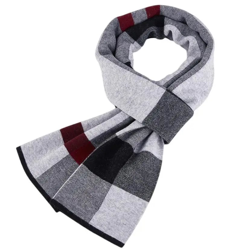 New High Quality Autumn And Winter Wool Warm Long Scarfs For Men Stylish