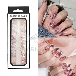 CY Light Rose Wholesaler New Design Bulk Big For Rhinestones Crystal Nail Box