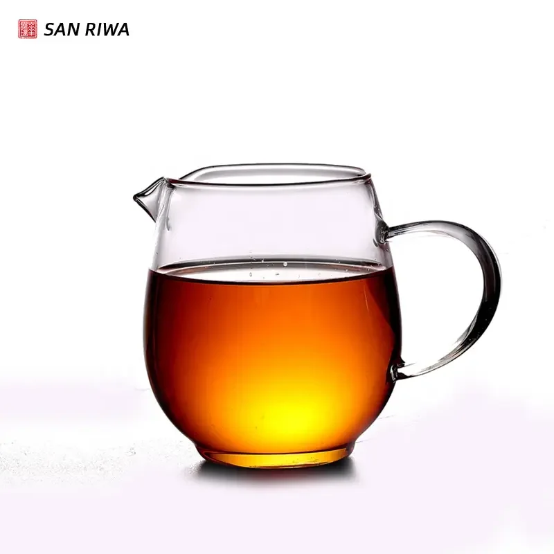 Clear Glass Coffee Milk Pitcher Cha Hai Tea Fairness Sharing Cup 300ml
