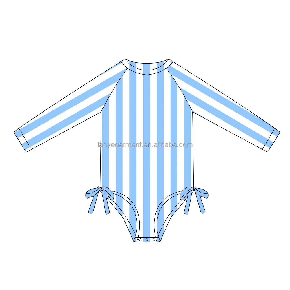 Fashion Print Baby Swimming Suit Long Sleeve Bathing Suit Nylon Baby Swimwear