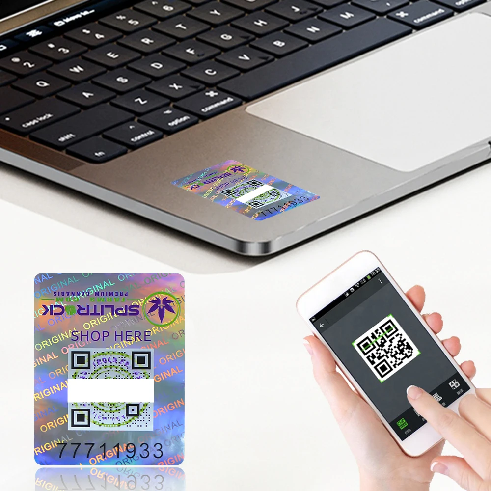 Original Security Tamper Proof Hologram Stickers With Serial Numbers And Qr Code Customized Void Evident Hologram Seal Labels