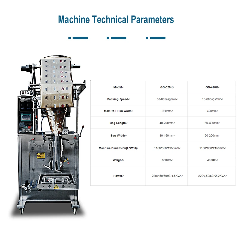 Automatic Detergent Washing Powder Filling Packing Machine Sachet Powder Vertical VFFS Packing Machine