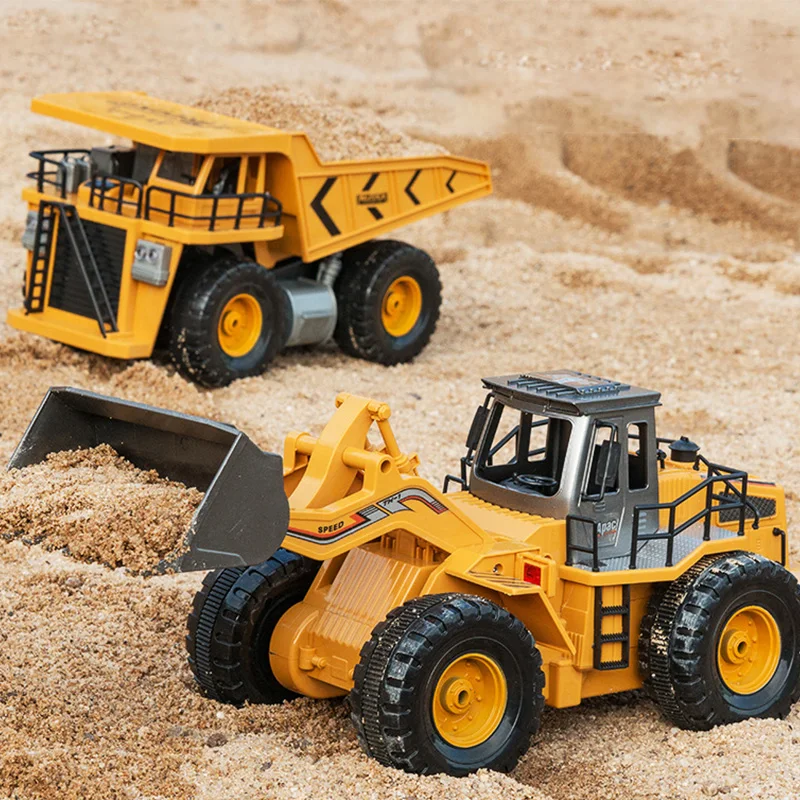 1/14 Remote Control Engineering Vehicle Tos Boys Outdoor Sand Play Truck Model 6-channel Kids Plastic Rc Bulldozer For Wholesale
