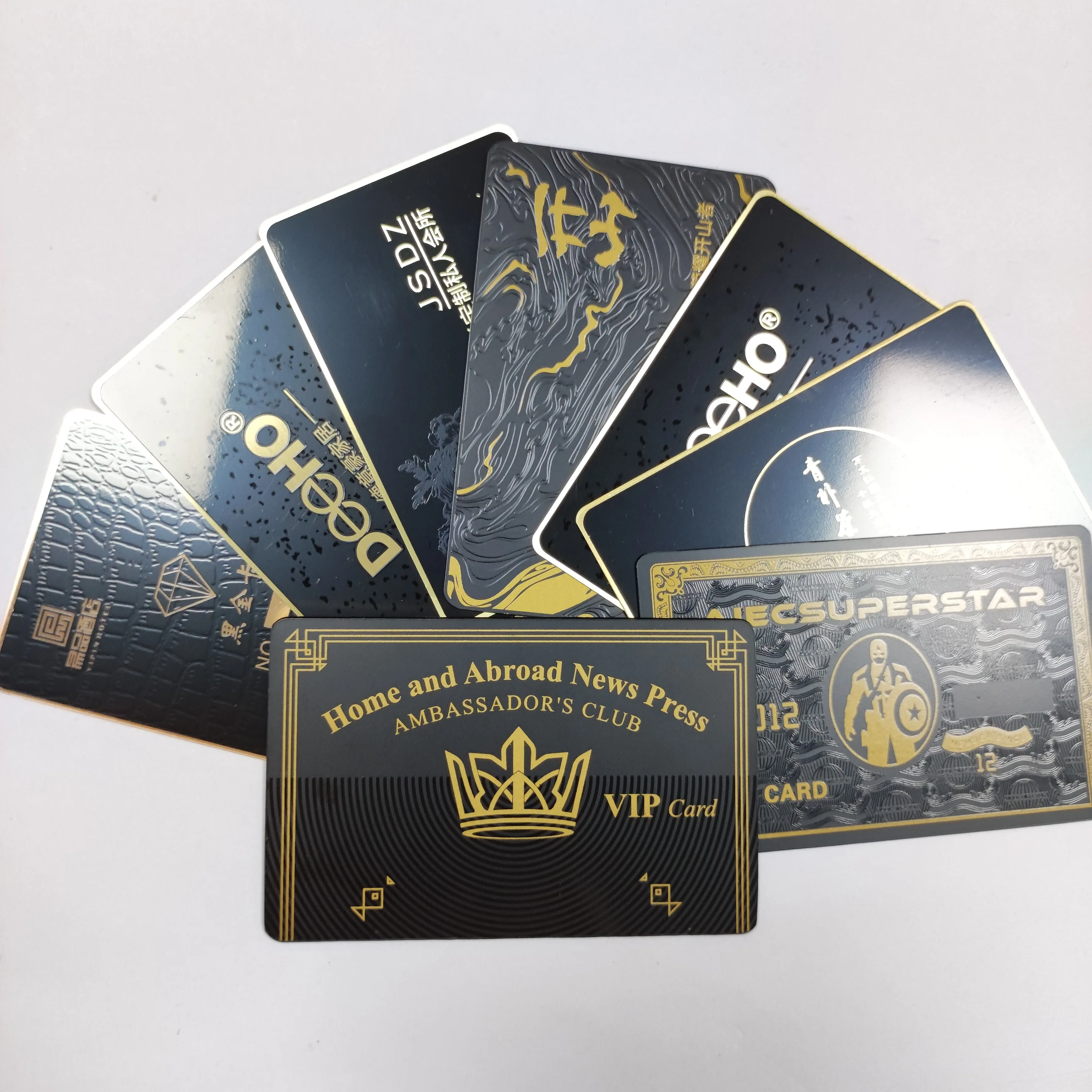 Stainless Steel NFC Metal Business Card Carbon Fiber Business Cards Engraved Logo Black Metal NFC Card