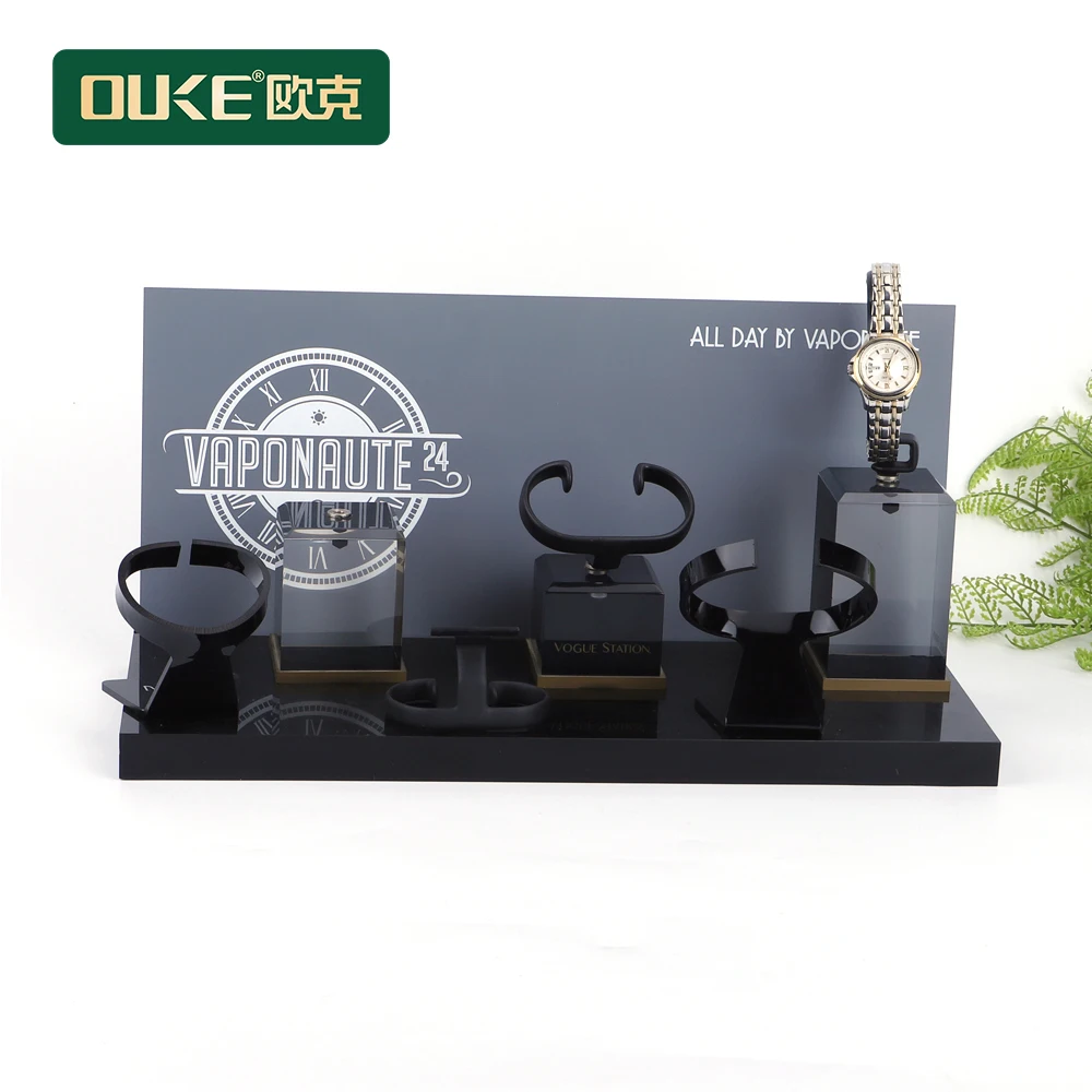 Customized acrylic C clips Display Sets Acrylic Watch Store Counter top Holder