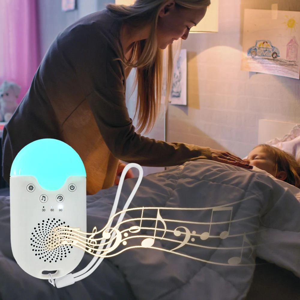 Baby White Noise speaker Machine with USB Rechargeable Timed Shutdown Baby Sleep Sound Player Night Light Timer Noise Player