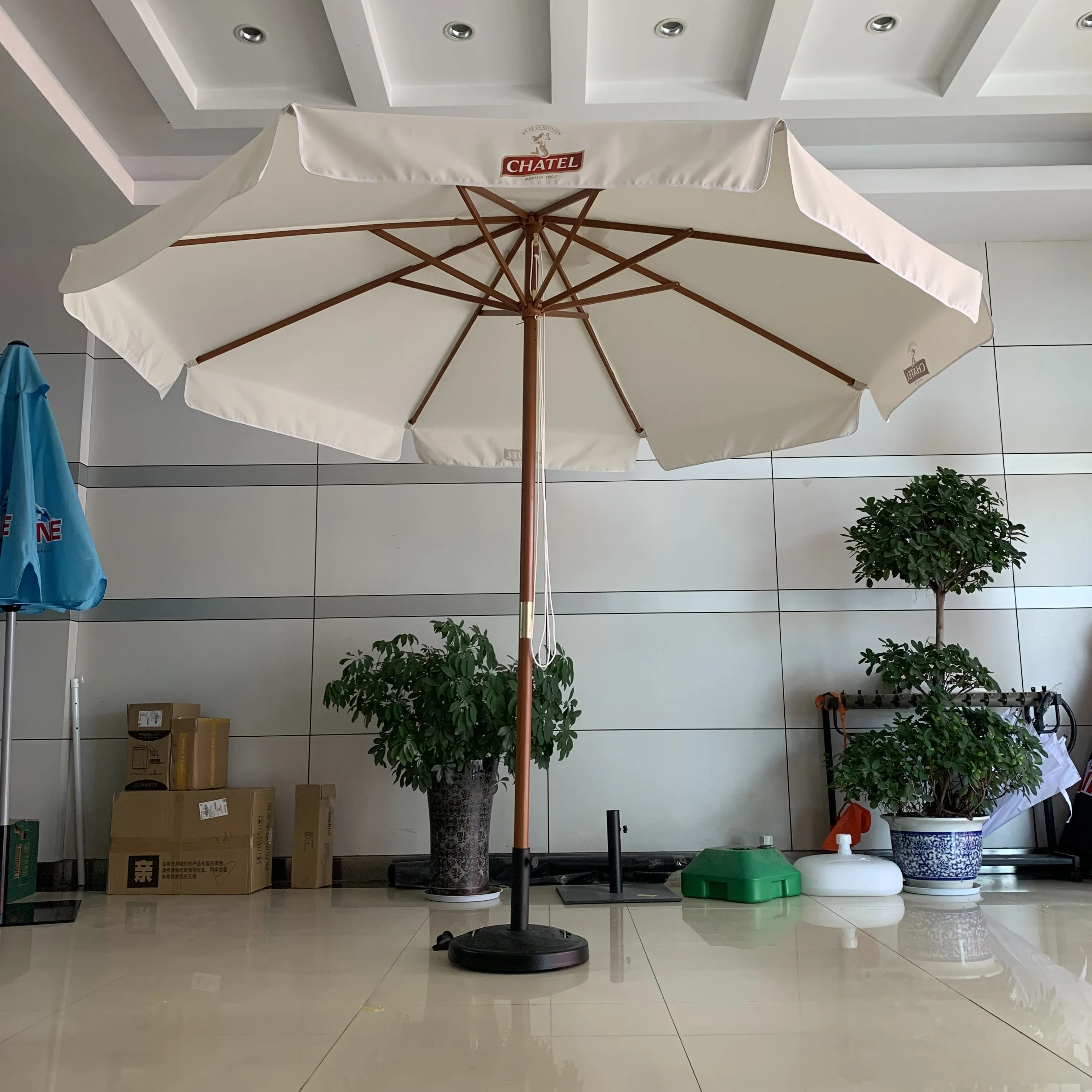 RPET fabric 3m 4m 5m bar parasol outdoor garden drink parasol patio umbrella