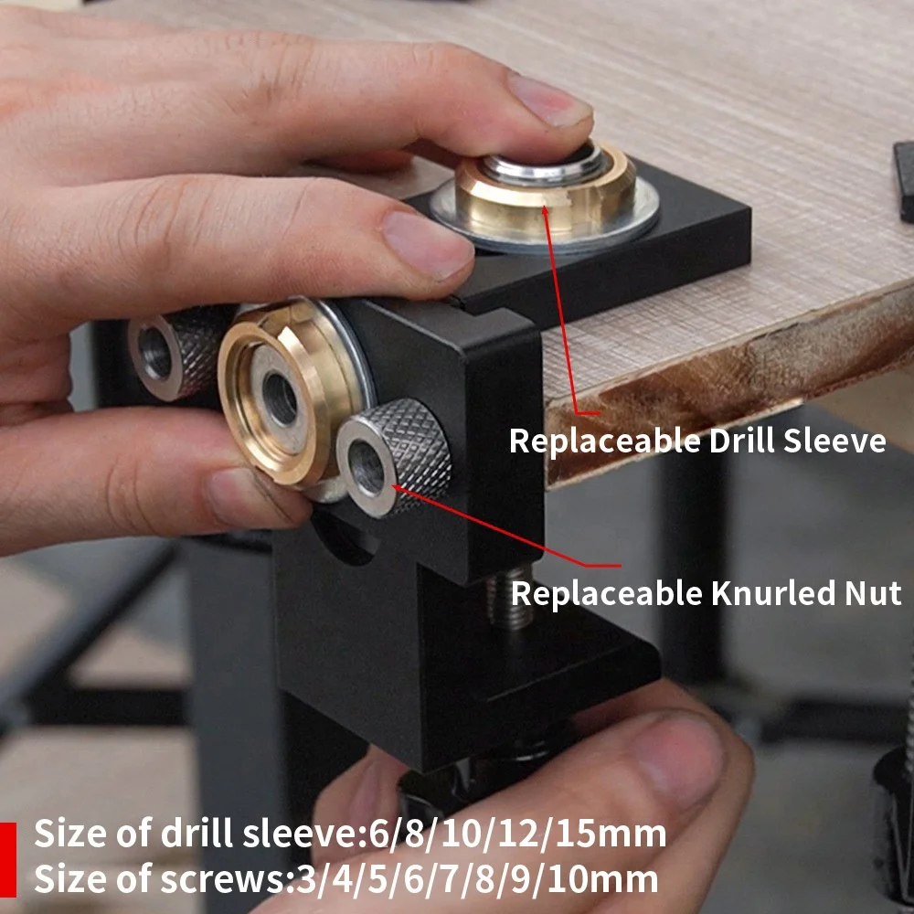 3 in 1 Adjustable Doweling Jig Position Furniture Wood Hole for Drilling Guide Locator Puncher Tools