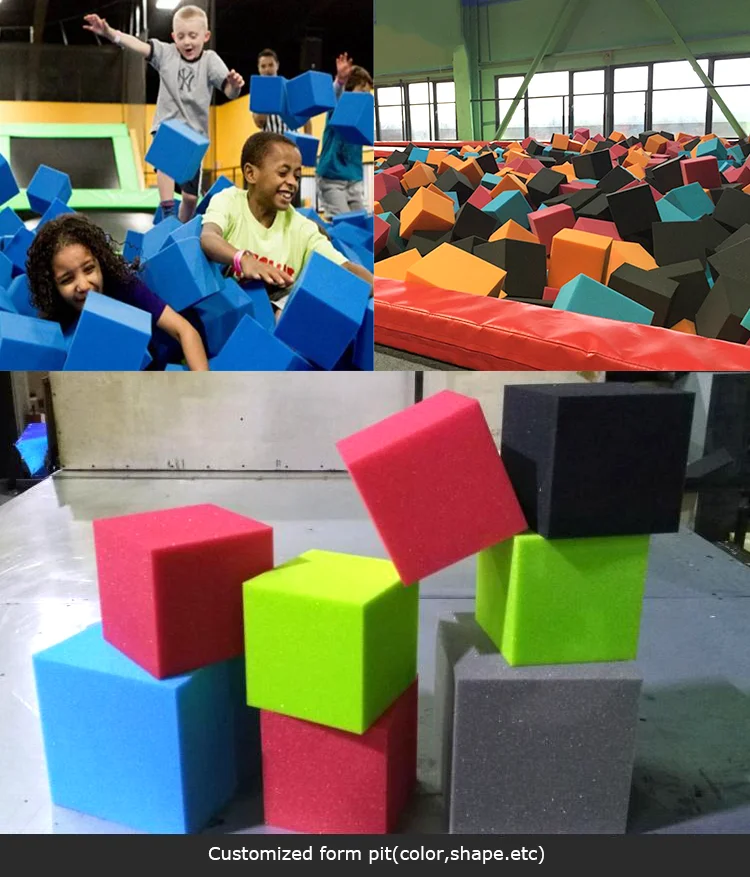 Popular Customized Trampoline Sponge Pool Safty Protection Foam Pit Cubes Foam Blocks for front bumper