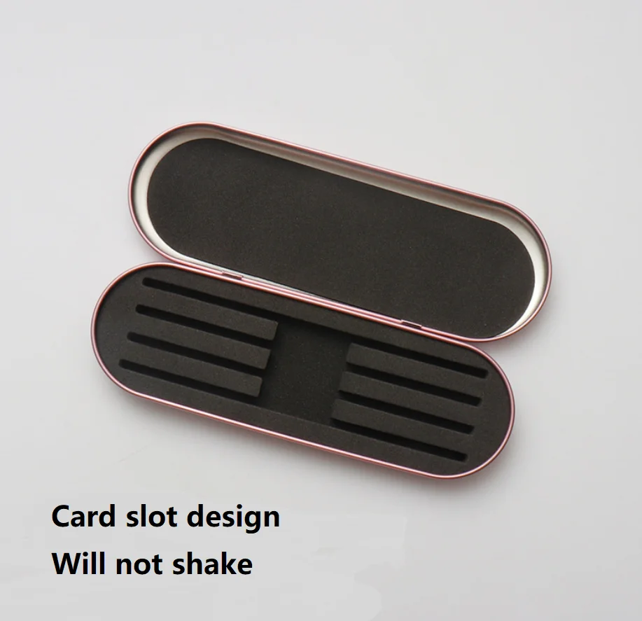 Wholesale Plain Empty Long Rectangular Hinged Lid Black/Rose Gold/Silver Storage Box Metal Tin Pencil Case