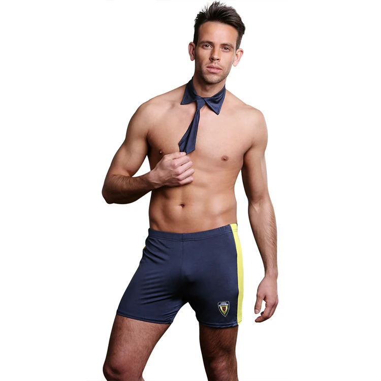 Sexy new arrival spandex boxer costume with tie mens cop costume