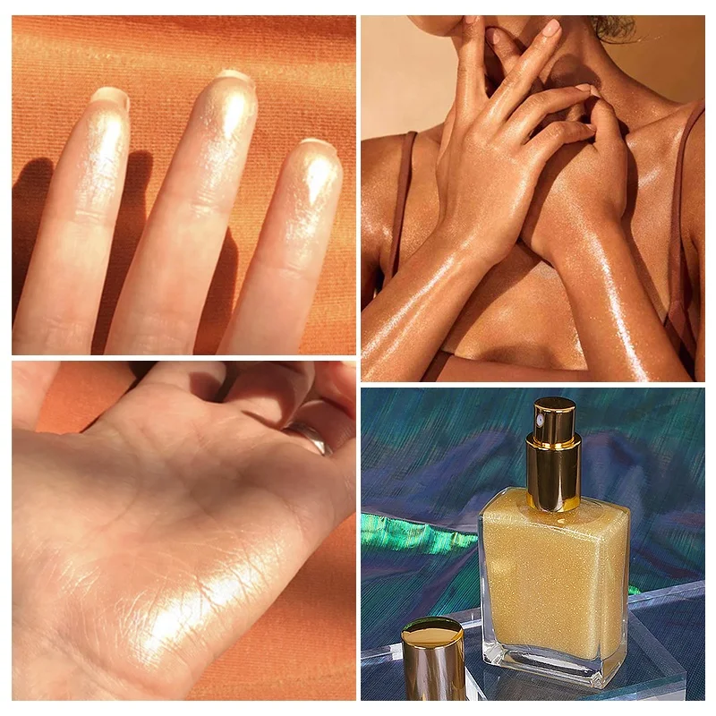  Wholesale Private Label Makeup Custom Vegan Glitter Liquid Highlighter Skin Body Shimmer