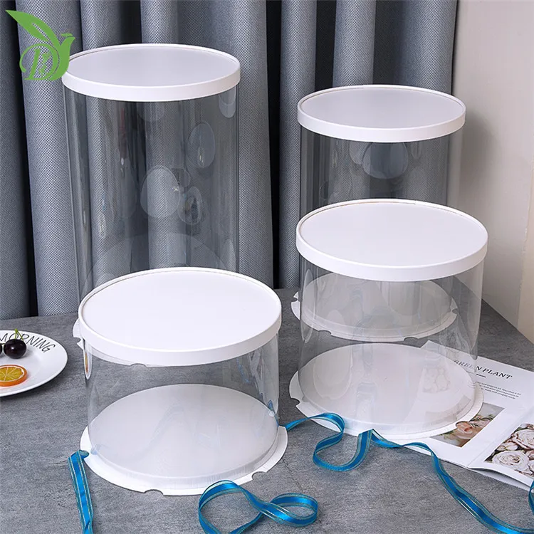 
round clear PET Plastic cake Box 