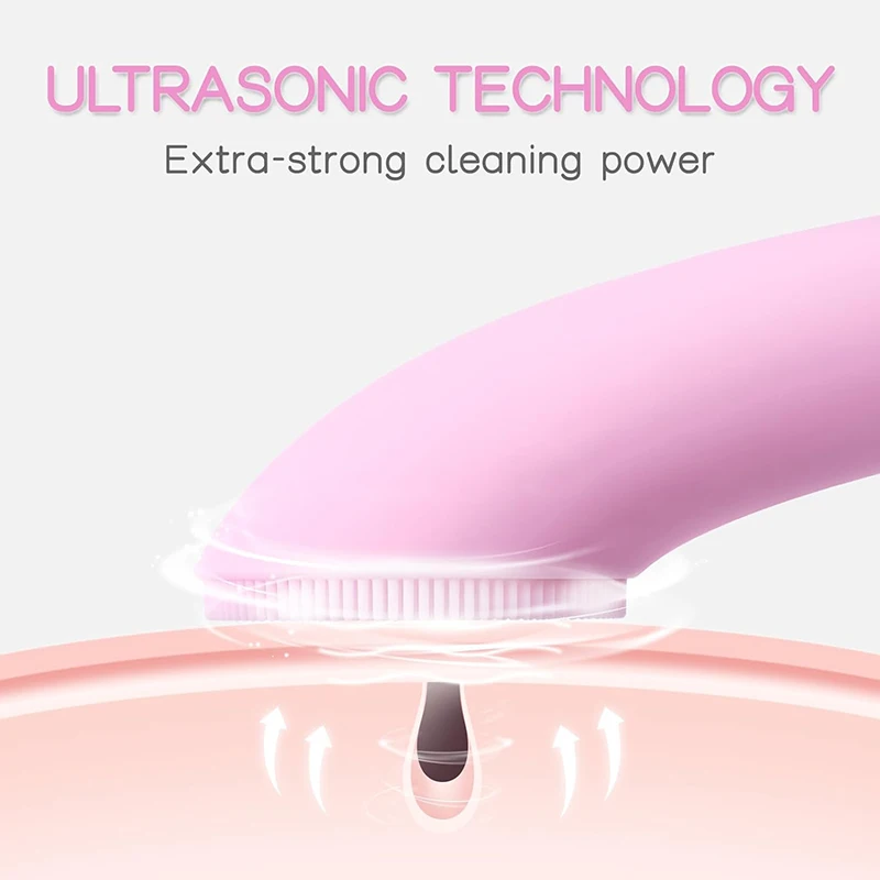 Electric Silicone Massage Facial Washing Machine with Constant Temperature Heating Base Facial Cleansing Brush