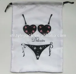 Heat Transfer Beautiful Drawstring Satin Lingerie Bag