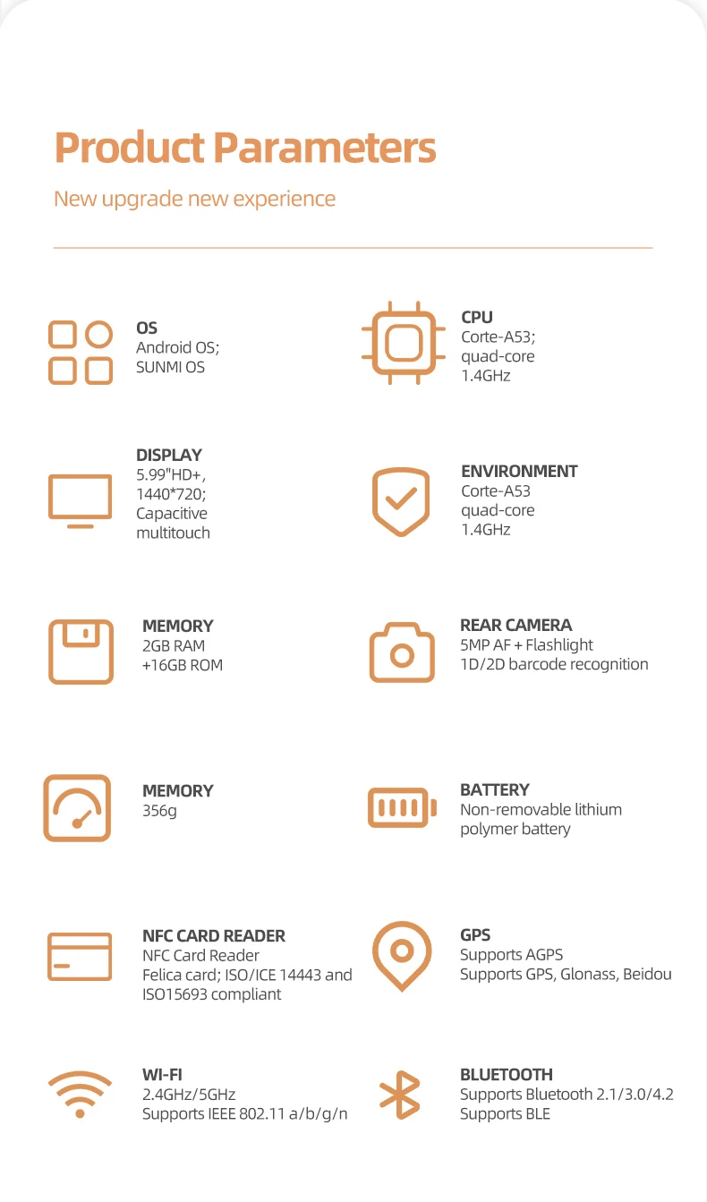 New Update V2 Pro Restaurant Touch Screen Handheld Android POS Terminal With Label Printer