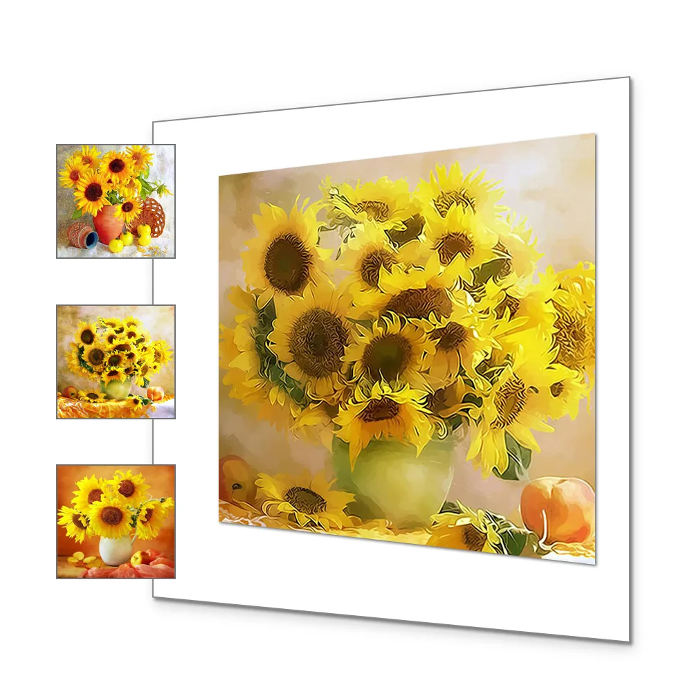 Factory Supply Full Drill Sunflowers 5d Diamond Crystal Art Painting