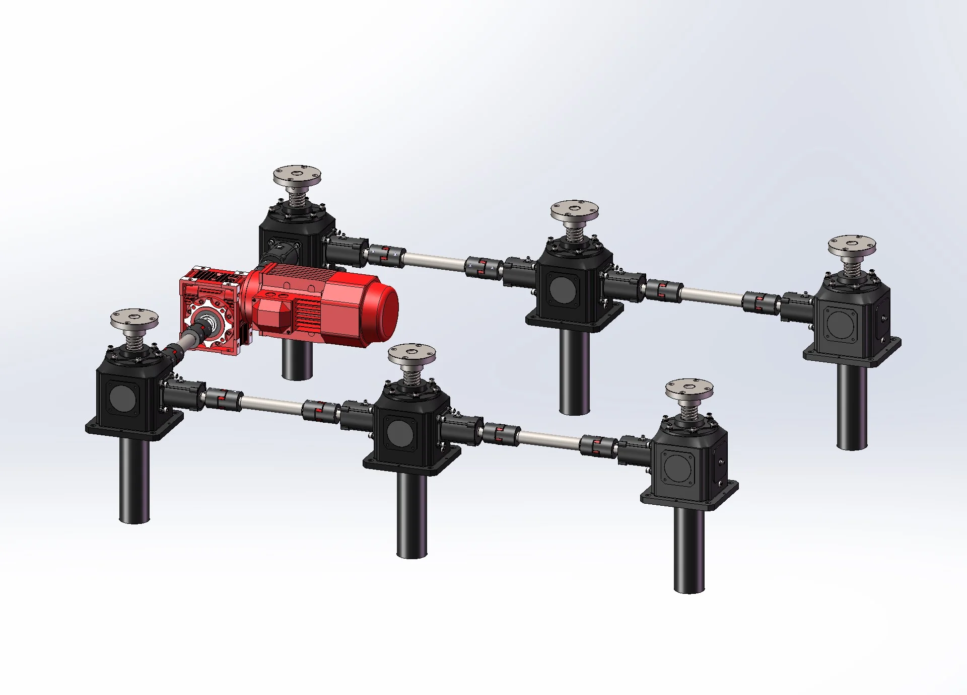 Spiral bevel gear ball screw elevator