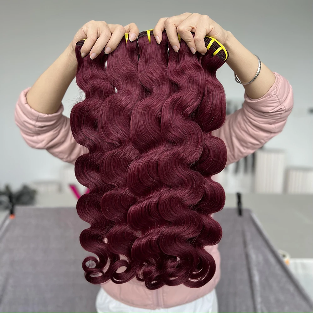 Colored Brazilian Body Wave 100% Remy Hair Extension Bundles Vendor Black Brown Blond Red Human Hair Weave Bundles