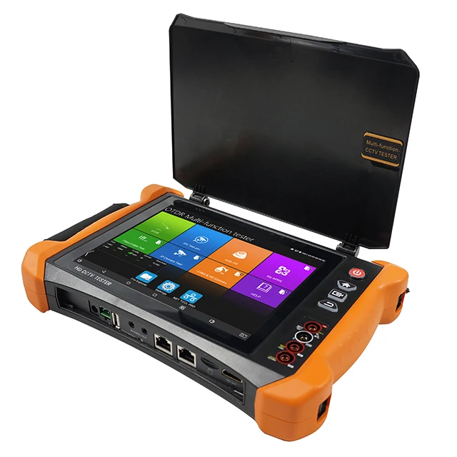 Professional 8 inch 4K IPC OTDR CCTV tester all in one upgrade 48V POE output