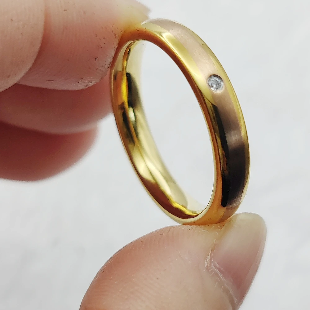 Jewellery Inexpensive Rose Golden Stainless Steel Jewelry Wedding Engagement Bridal Couples Rings Ladies